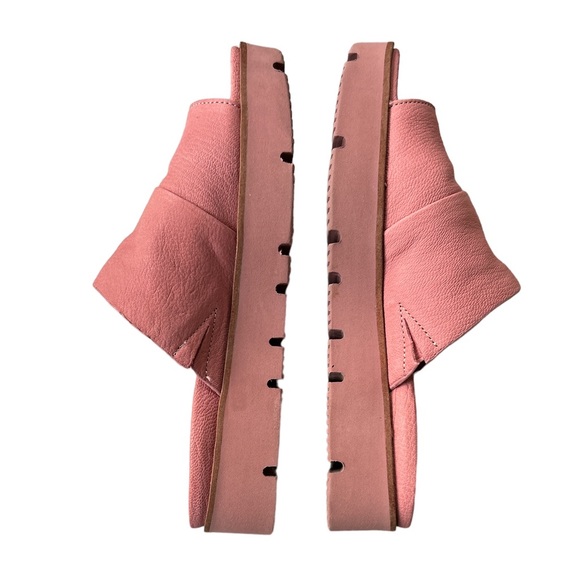 Gentle Souls by Kenneth Cole Pink Leather Toe Thong Platform Slides Sandals  6.5 - Picture 8 of 14